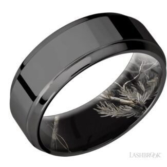 Lashbrook Zirconium and RealTree Wedding Band