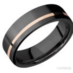 Lashbrook Zirconium and 14K Rose Detail Wedding Band