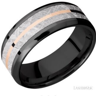 Lashbrook Zirconium and Meteorite Wedding Band