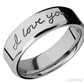 Lashbrook Custom Handwriting Wedding Band-14K White