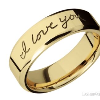 Lashbrook Custom Handwriting Wedding Band-14K Yellow