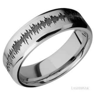 Lashbrook Custom Soundwave Wedding Band-Platinum