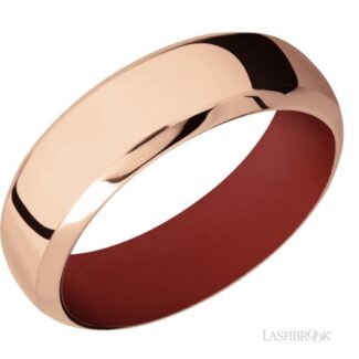 Lashbrook Cerakote Wedding Band-18K Rose