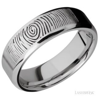 Lashbrook Custom Fingerprint Wedding Band-Platinum