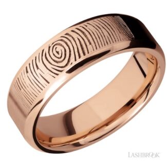 Lashbrook Custom Fingerprint Wedding Band-18K Rose