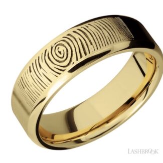 Lashbrook Custom Fingerprint Wedding Band-14K Yellow