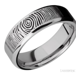 Lashbrook Custom Fingerprint Wedding Band-Cobalt Chrome