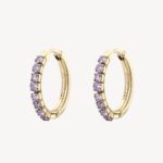 Brosway Small Yellow and Purple Stone Desideri Hoop Earrings