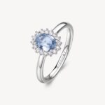 Brosway Fancy Blue Oval Halo Ring