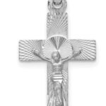 14k White Gold Crucifix Pendant