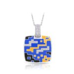 Belle Etoile Pixel Blue & Yellow Pendant