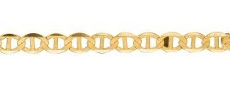 14kt 8" Yellow Gold 5.5mm Diamond Cut Mariner Link Chain with Lobster Clasp