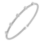 Charles Garnier FIORI 925 3mm Woven CZ Flower Cuff