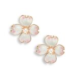 Sterling Silver Sterling Silver Dogwood Wire Earrings -White. Akoya Pearls Rose