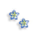 Nicole Barr Sterling Silver Forget-me-not Stud Earrings-Blue-Small