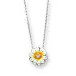 Nicole Barr White Sapphire - Sterling Silver White Daisy Necklace