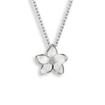 Nicole Barr Sterling Silver White Stephanotis Necklace. White Sapphires.