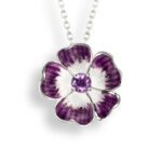 Nicole Barr Sterling Silver Purple Rose Necklace-Amethyst