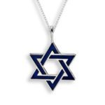 Nicole Barr Sterling Silver Blue Star of David Necklace.