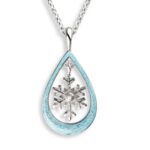 Nicole Barr Blue Snowflake Necklace with White Sapphires