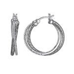 Charles Garnier Sterling Silver 2mm Mesh CZ Earrings