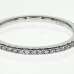 14k Straight Diamond Wedding Band-White