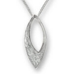 Nicole Barr Sterling Silver Marquis Necklace-Gray.