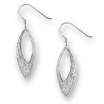 Nicole Barr Sterling Silver Marquis Wire Earrings-Gray.