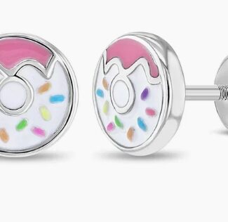 Frosted with Sprinkles Donut Girl Earrings