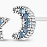 Star & Moon CZ Girl Earrings