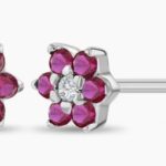 CZ Cluster Flower Girls Earrings