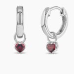 CZ Birthstone Heart Girl Earrings