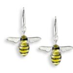 Yellow Bee Wire Earrings. Sterling Silver