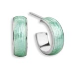 Seagreen Huggie Post Earrings. Sterling Silver