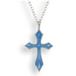 Blue Cross Necklace. Sterling Silver