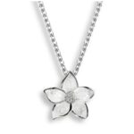White Stephanotis Necklace. Sterling Silver-White Sapphire
