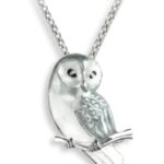 White Owl Bird Necklace