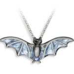 Blue Bat Black Rhodium Plated Necklace