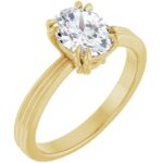 14K Yellow 8x6 mm Oval Solitaire Engagement Ring Mounting