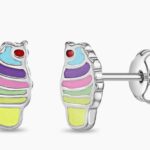 Colorful Ice Cream Cone Girl Earrings