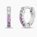 Double Sided Prong CZ Hoop Earrings