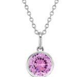 Birthstone Cubic Zirconia Girls Pendant Necklace