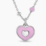 Pink Heart Satellite Children's Necklace