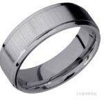Lashbrook Tantalum 8mm Cross Satin Mens Wedding Band