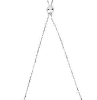 14kt 9.25" White Gold Friendship Bracelet with Draw String Clasp