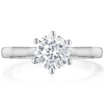Classique Round Solitaire Six Prong Engagement Ring in 14K White