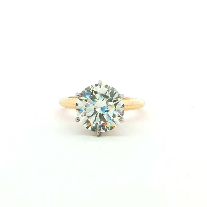 14K Yellow Gold 3 Carat Natural Diamond Engagement Ring