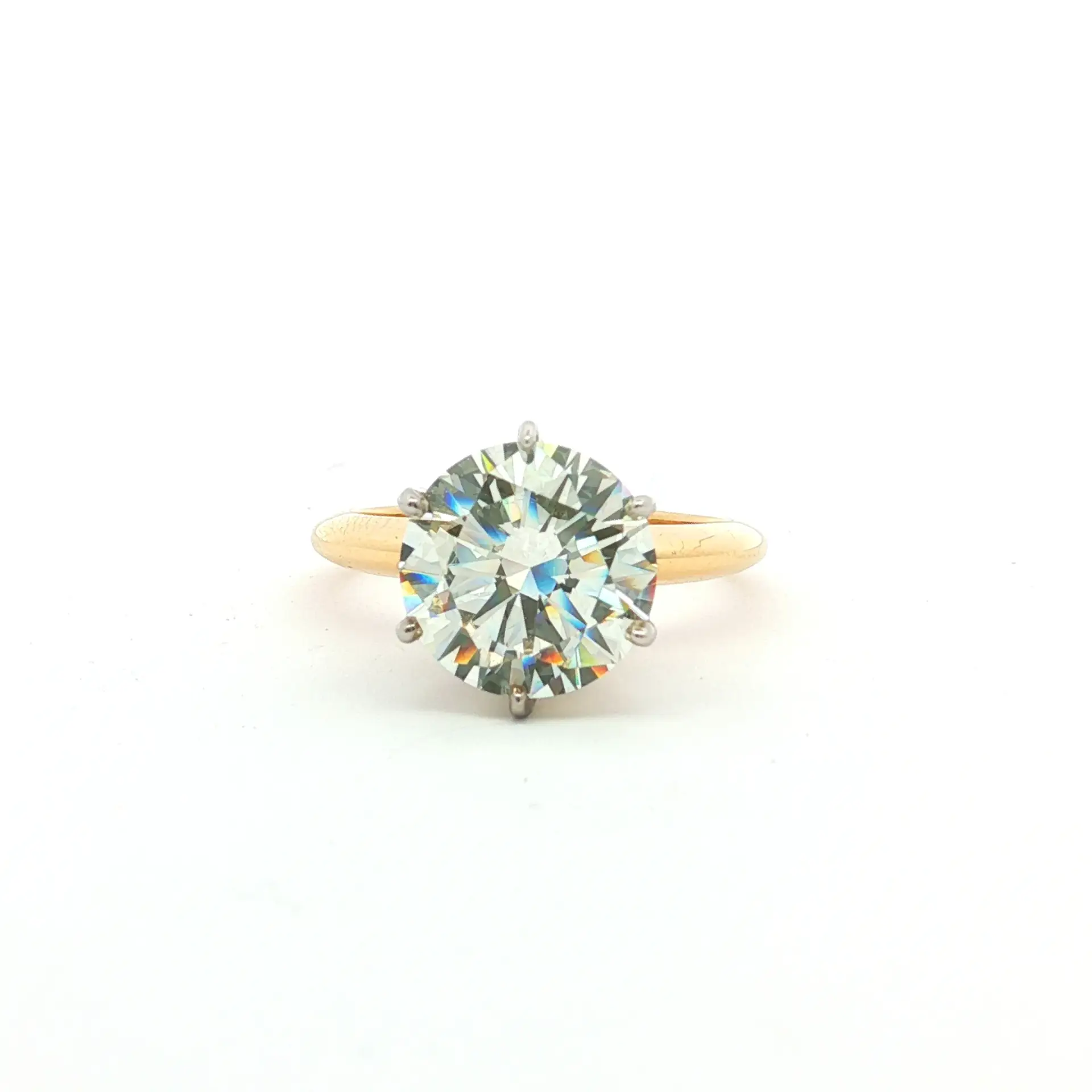 100-00371_1 14K Yellow Gold 3 Carat Natural Diamond Engagement Ring