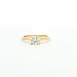 14k yellow gold Cushion Solitaire engagement ring, I, VVS2