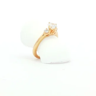 14k yellow gold three stone engagement ring